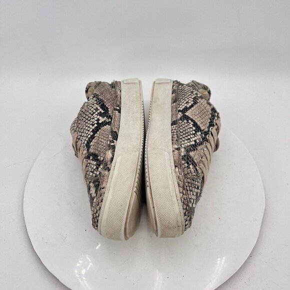 All Saints Trish Women Size EU 38 US 8 Beige Leather Snakeskin Print Shoe - Picture 9 of 14